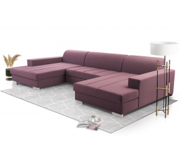 Rohová sedacia súprava v tvare U Miriam ružová