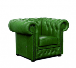 Kreslo Chesterfield Lord 1 koža zelená