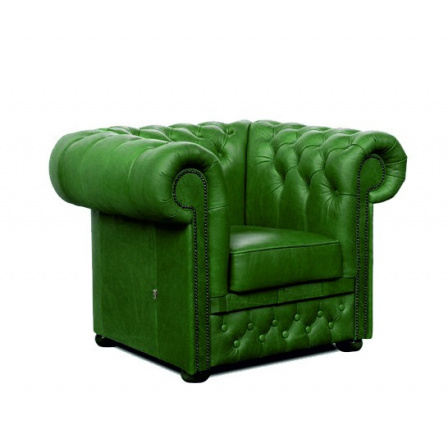 Kreslo Chesterfield Lord 1 koža zelená Kreslo Chesterfield Lord 1 koža zelená