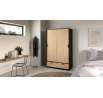 Šatní skriňa LINCOLN 2D2S, Čierny mat/Jackson hickory