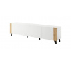 TV komoda FARO, biely mat/ biely mat/ dub craft