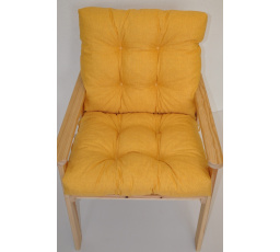 Poduška na záhradné kreslo s nízkym operadlom - látka žltý melír