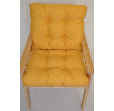 Poduška na záhradné kreslo s nízkym operadlom - látka žltý melír