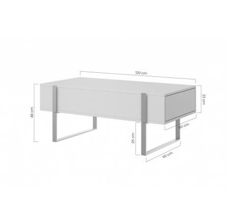 Konferenčný stolík Verica - dub biskvit / zlaté nohy