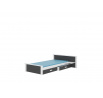 Posteľ s matracom ALDEX SHELF 180x80 Biela+Uhlíková