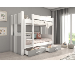 Dvojlôžková poschodová posteľ ARTA 180x80 Biela+Sivá
