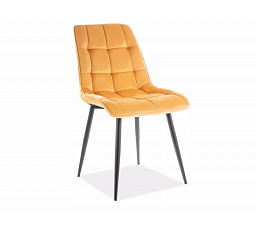 Jedálenská stolička CHIC VELVET, curry Bluvel 68/čierna
