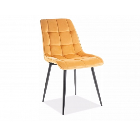 Jedálenská stolička CHIC VELVET, curry Bluvel 68/čierna Jedálenská stolička CHIC VELVET, curry Bluvel 68/čierna