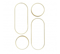 Sada 4 zrkadiel Deco okrúhla zlatá