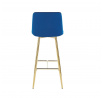 Barová stolička H2-FX, modrá / zlatá