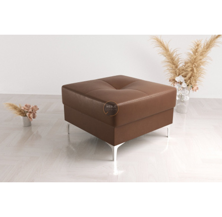 Taburet ORION TOSCANIA 70 x 70 cm prírodná koža - Hnedá koža