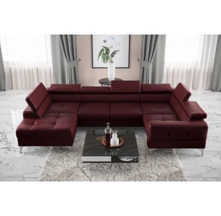 Rohová sedacia súprava TOSCANIA MAX I 170x350x185 cm prírodná koža - pravá, Bordová koža Rohová sedacia súprava TOSCANIA MAX I 170x350x185 cm prírodná koža - pravá, Bordová koža