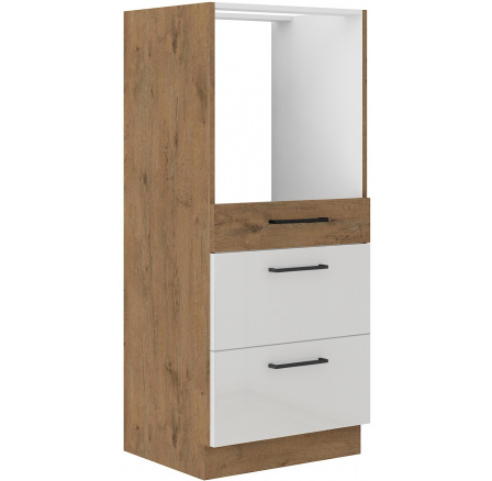 Kuchynská skriňa VIGO - 60 DPS-145 3S, Dub Lancelot / Biely lesk