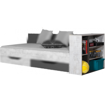 Polička na posteľ TABLO - TA12B, grafit + enigma