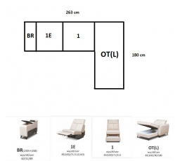 Rohová sedacia súprava Romatica BR 1E 1 OT(L)