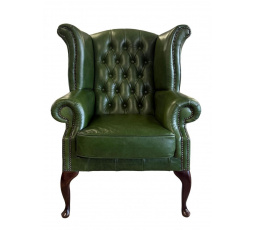 Kreslo Chesterfield Queen koža zelená