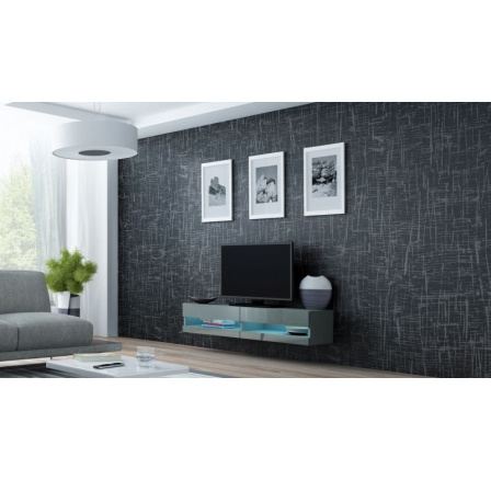TV komoda VIGO NEW 140, sivá / sivý lesk TV komoda VIGO NEW 140, sivá / sivý lesk