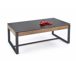 Konferenčný stôl RAMONA, efekt čierneho mramoru/orech