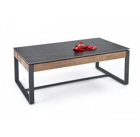 Konferenčný stôl RAMONA, efekt čierneho mramoru/orech