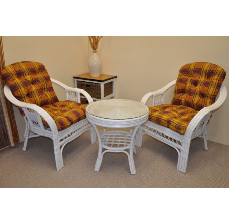 Ratanová sedacia súprava Rio De Janeiro 2+1 biela kocka