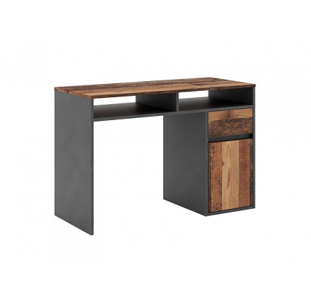 Písací stôl B-012, Old Wood/Matera Tmavo sivá Písací stôl B-012, Old Wood/Matera Tmavo sivá