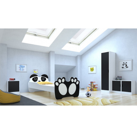 Posteľ s matracom BEAR BLACK 140x70 Čierna Posteľ s matracom BEAR BLACK 140x70 Čierna