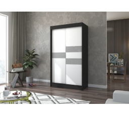 Posuvná skriňa s lacobelom BATIA 120 Čierna+Biela