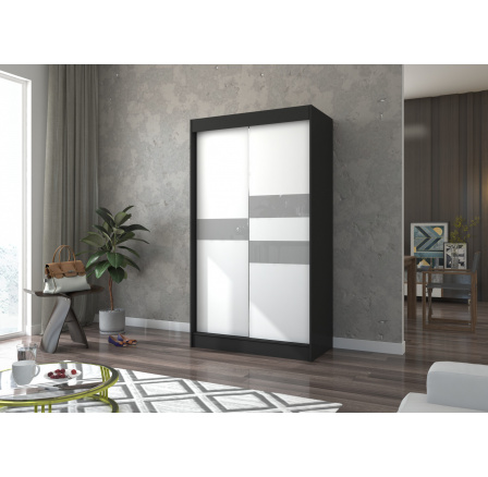 Posuvná skriňa s lacobelom BATIA 120 Čierna+Biela