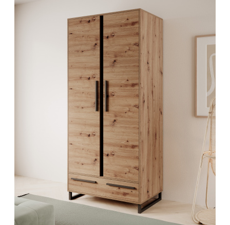 Dvojkrídlová skriňa ARIA Artisan+Čierna