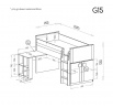 Systém "GUMI" G15 (Posteľ s písacím stolom) - Farba: biely diamant