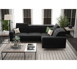 Rohová sedacia súprava MALIBU 250X180 cm - čierna, pravá