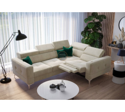 Rohová sedacia súprava TOSCANIA, relax s funkciou spania 185x250 - béžová, pravá