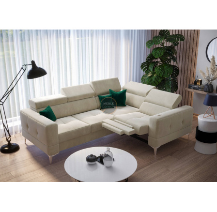 Rohová sedacia súprava TOSCANIA, relax s funkciou spania 185x250 - béžová, pravá Rohová sedacia súprava TOSCANIA, relax s funkciou spania 185x250 - béžová, pravá