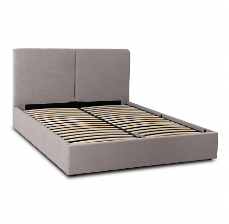 Posteľ 160x200 MARSYLIA s Úložným Priestorom Sivá Tkanina