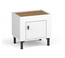 Nočný stolík MOSSA Mo11, Dub Whisky/Biela Matná