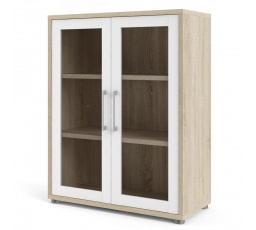 Vitrína OFFICE 80400/126, Dub sonoma/Biela
