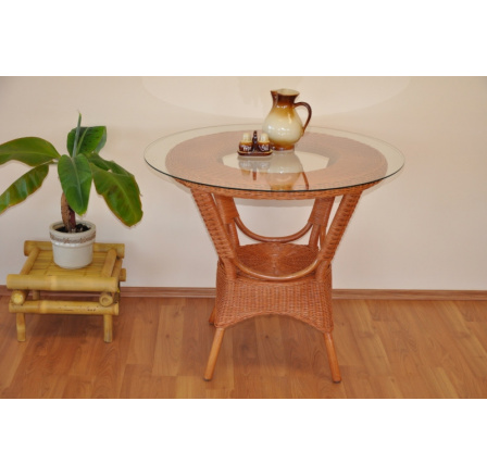 Ratanový jedálenský stôl Wanuta koňak