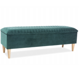 Taburet AZURRO Velvet, zelená Bluvel 78/dub