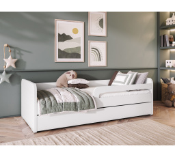 Detská posteľ DUULI I 200x80 cm s matracom, Biela