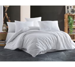 Obliečky krep UNI 140x200, 70x90cm Biele nitovaný gombík