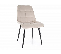 Jedálenská stolička CHIC VELVET, Svetlo Béžový Bluvel 30/Čierna