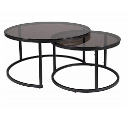 Konferenčný stôl FERRANTE E, šedý transparent/čierny matný