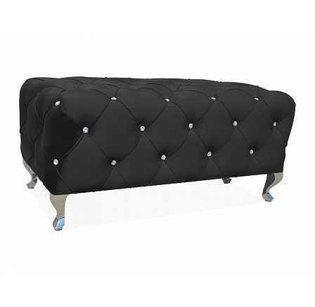 Taburet HESTIA VELVET, čierna Bluvel 19/strieborná