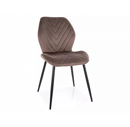 Jedálenská stolička MIKE VELVET, Cappuccino Bluvel 38/Čierna