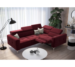 Rohová sedacia súprava TOSCANIA, relax s funkciou spania 185x250 - červená, pravá