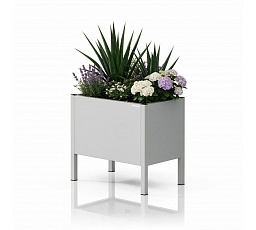Kryt na kvetináč kovový malý šedý: DAISY 400 x 350 x 250 mm