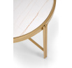 Konferenčný stolík FATIMA, efekt bieleho mramoru / zlato