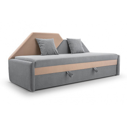 MÁJA - rozkladacia pohovka, sivo-béžová látka SHAGGY25/21 (vzorC) (MAMBA=1PACK) (IZ) (K250-E)