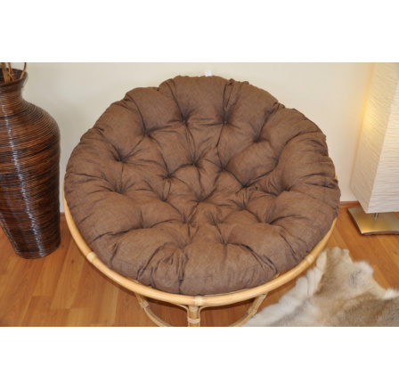 Polster deluxe na kreslo papasan 110 cm - hnedý melír
