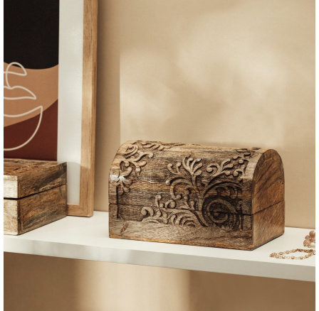 Šperkovnica FLOAR drevená vrúbkovaná 19x11x11 cm 727696